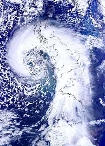 Satellite image shows storm threatening UK