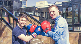 Student boxing back with a bang