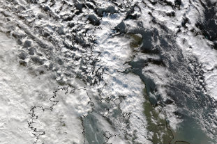Satellites show snow-covered Scotland